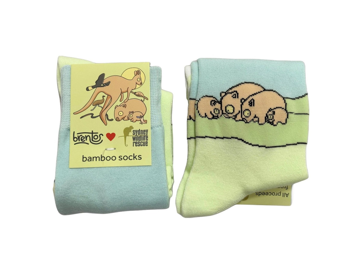 Wombats Day Out Kids Socks (Size 3-5)